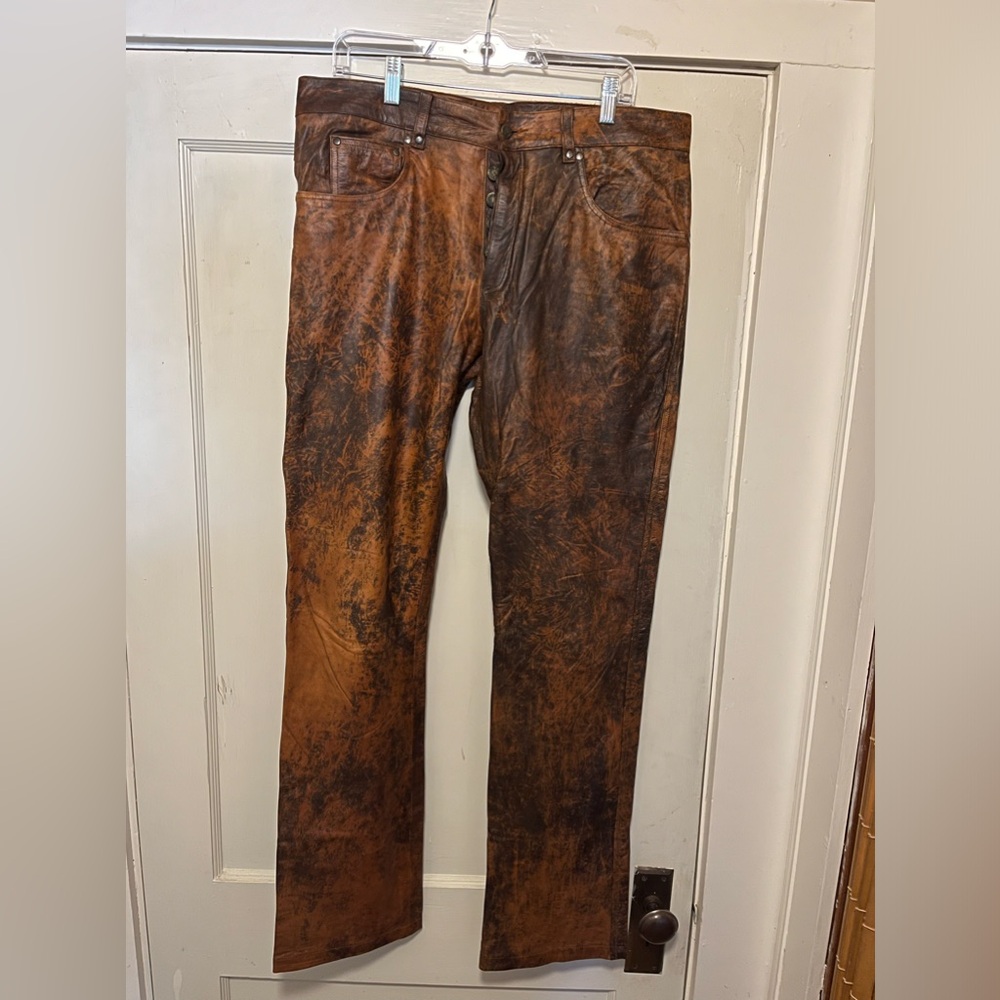 Men’s Brown Leather Pants
